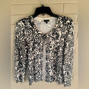 Talbots, Size Small, Tan and Black Cardigan Sweater
